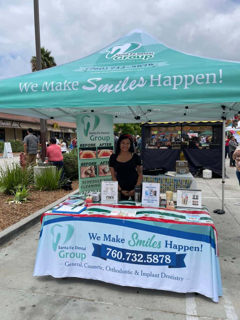Santa Fe Dental Group Tent at Vista's Fiestas Patrias event for Hispanic Heritage Month